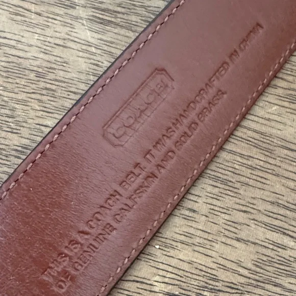 Coach FS5953 men's belt in brown calfskin leather with a solid brass buckle 34" - Picture 4 of 6